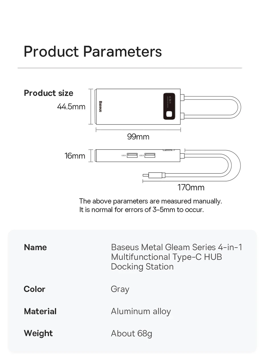 divisor Compatível com HDMI, PD 100W, Dock