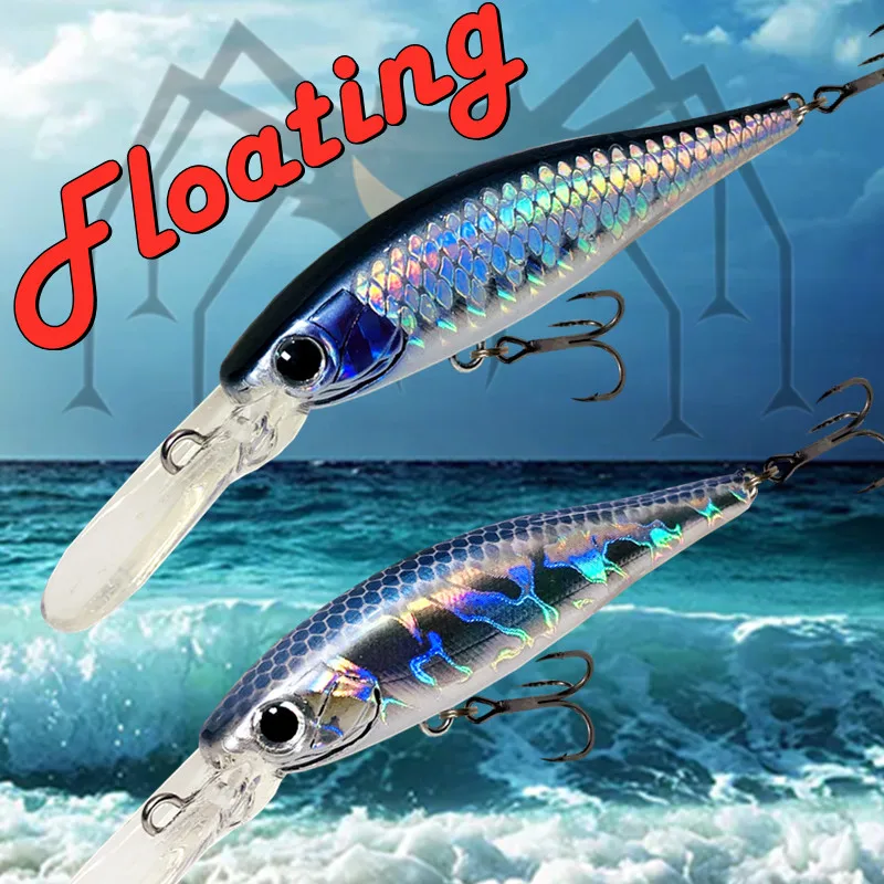 6cm 4.7g Fishing Lure Long Lip Minnow Wobbler Lure Deep Diving Sinking  Jerkbait Swimbait Artificial Hard Bait Trout Bass Bait - AliExpress