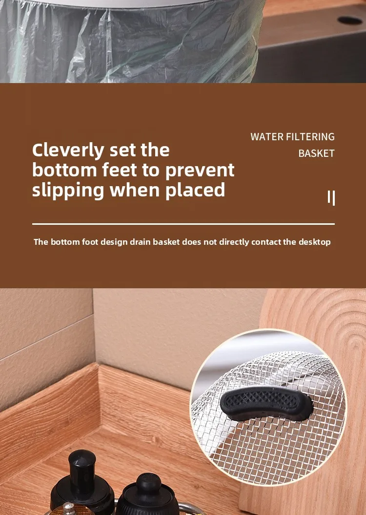 Stainless Steel Sink Storage Drain Basket, Dishwashing Sink Leftovers, Anti-Clogging Strainer Basket Saf09342fe538444fa4e3ebe4a3e8d5aas