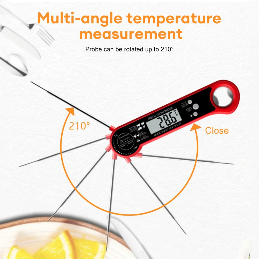 Fast Instant Read Meat Thermometer, Waterproof Digital Food Thermometer  with Backlight, Calibration, and Folding Probe, BBQ Thermometer - China Meat  Thermometer and Thermometer Fork price