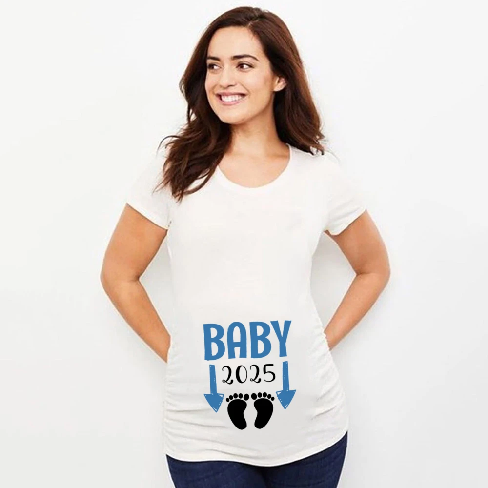 Baby Loading 2025 Print Pregnant T-Shirt Maternity Short Sleeve T Shirts Pregnancy Announcement Tops New Mom Tshirt Clothes Tees 5