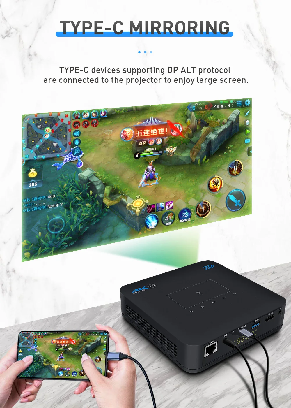 WZATCO 3D Projector 4K 5G WIFI P15 DLP Smart Android for Home Theater Beamer Full HD 1080P Video lAsEr Portable MINI Proyector