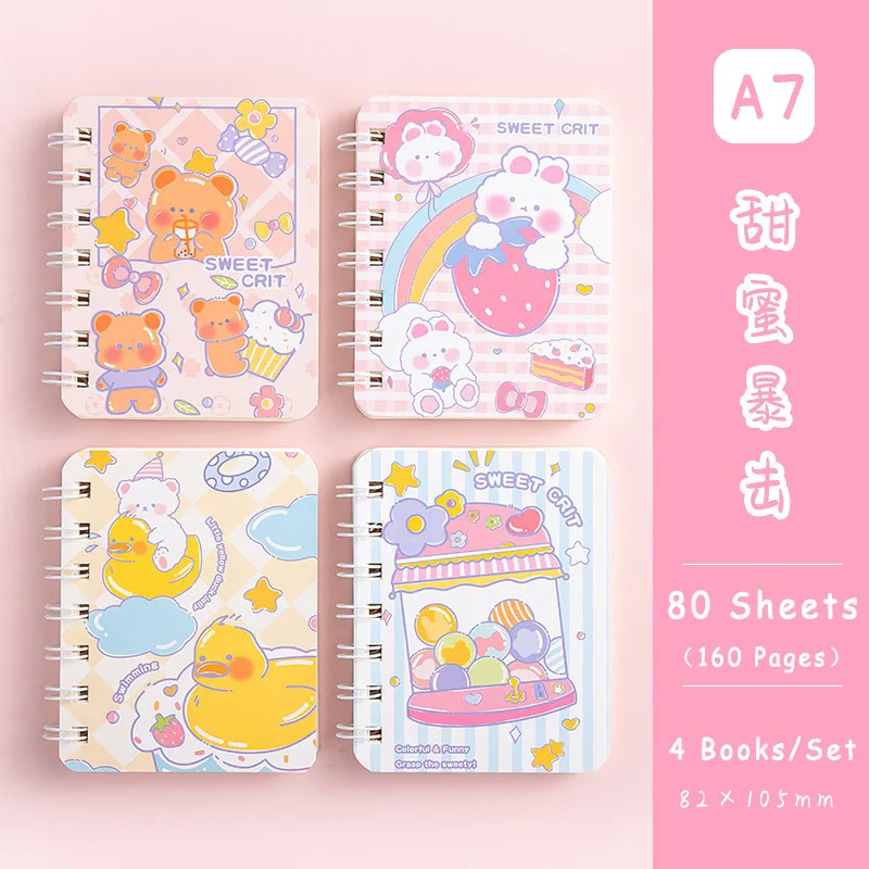 Kawaii A7 Notebook 80Sheets Journal Weekly Planner Supplies Office  Accessories Leather Paper For Students School Supplies - AliExpress