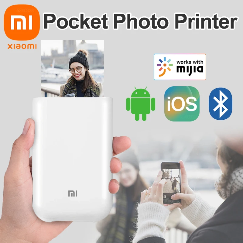 Global Version Xiaomi Mi Portable Photo Printer Bluetooth 5.0 BLE ZINK  Inkless Technology AR Video Printing