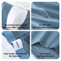 Lot de 3 boxers homme en soie glacée effet satiné, respirants et légers pour l'été, nouvelle collection 3