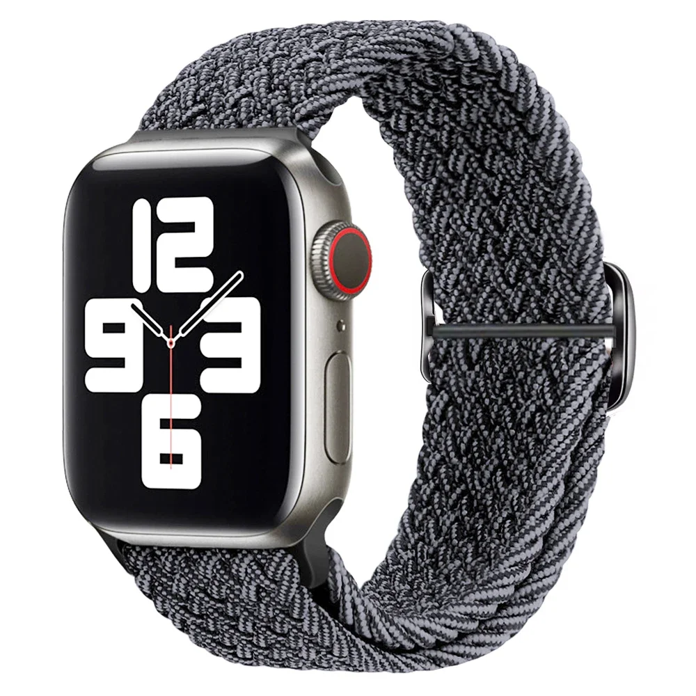 Braided Solo Loop Elastic Apple Watch Band Bracelet Strap