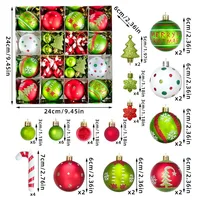 Christmas Ball Pendant Decoration Set Multi-Style Green Elves Theme Painted Christmas Tree Pendant Party Decoration balls 2026 2