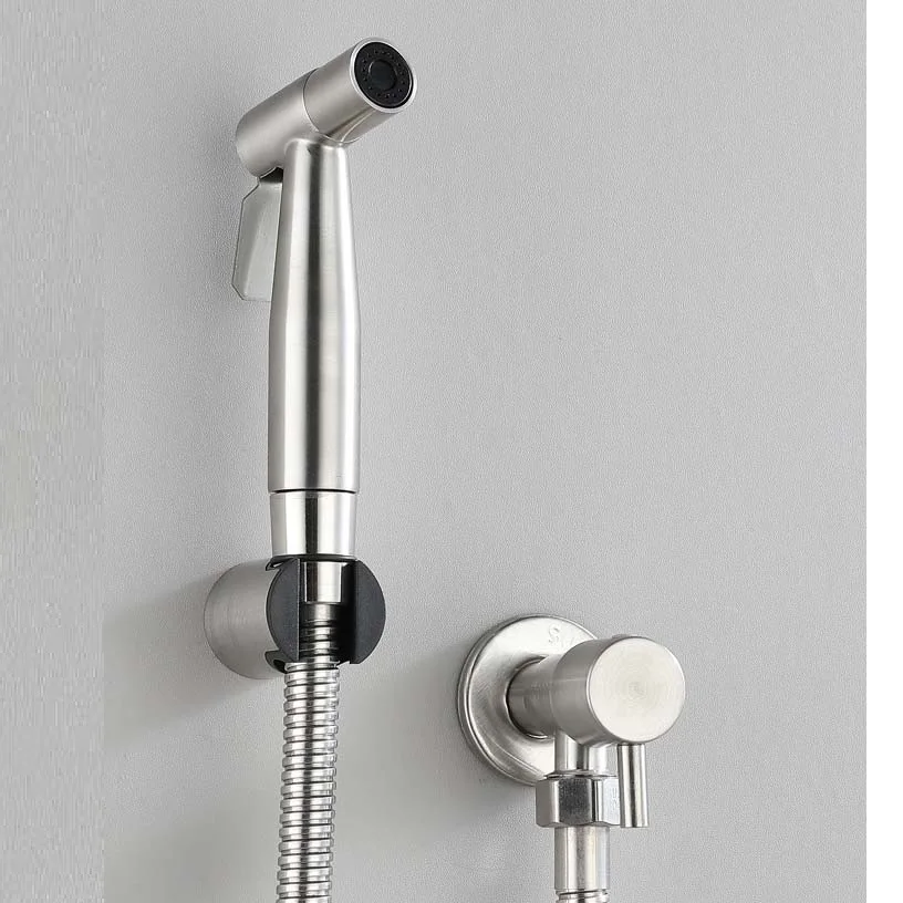 Description Picture 4 of itemMTTUZK Brushed Portable Bidet Sprayer 304 Stainless Steel Toilet Bidet faucet Single Cold Bathroom Shattaf Valve Jet Set