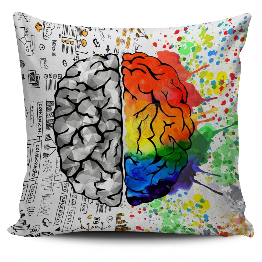 

Right Brain Left Brain Pillow Cover Pillowcases Throw Pillow Cover Home Decoration Double-sided Printing