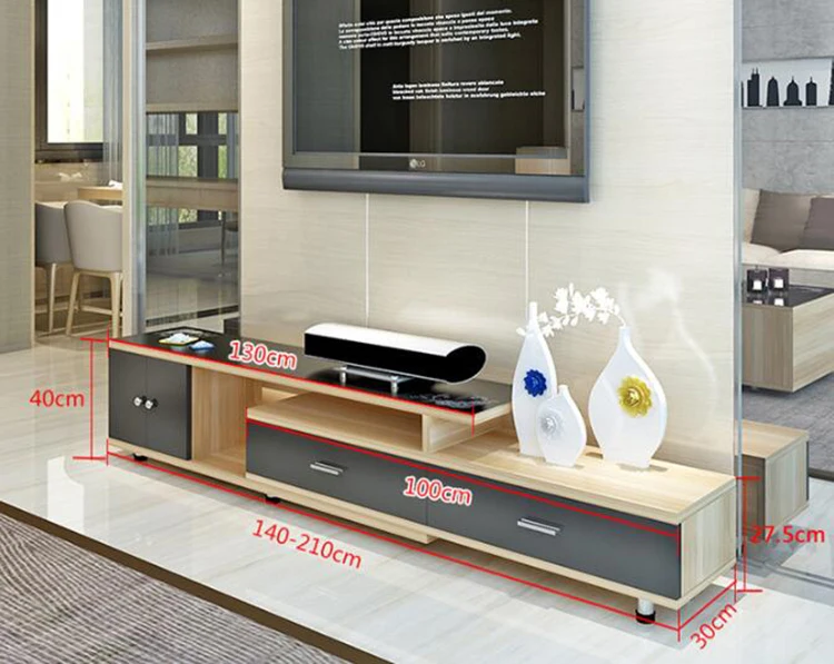 New Tempered Glass TV Table Simple Fashion TV Cabinet With Drawer