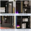 74" TV Stand with 42" Touchscreen Fireplace Entertainment Center with Storage Modern Design Sturdy Construction Easy Assembly 5