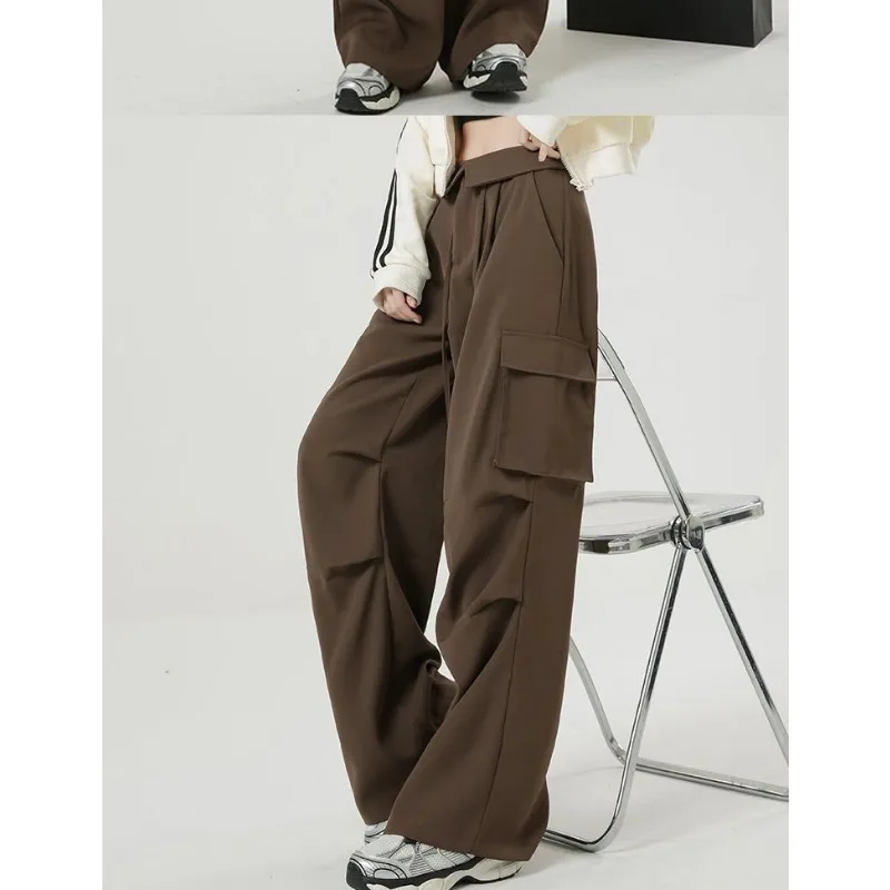 Deeptown Vintage Y2k Oversize Cargo Pants Woman Spring Joggers Streetwear Baggy Sweatpants Harajuku Casual Wide Leg Trousers