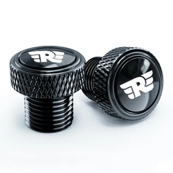 Motorcycle Mirror Hole Plug Valve Caps (Black - Royal)