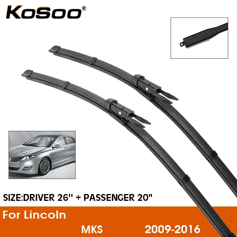 

Car Wiper Blade For Lincoln MKS 2009-2016 Windshield Rubber Silicon Refill Front Window Wiper 26"+20" LHD RHD Auto Accessorie