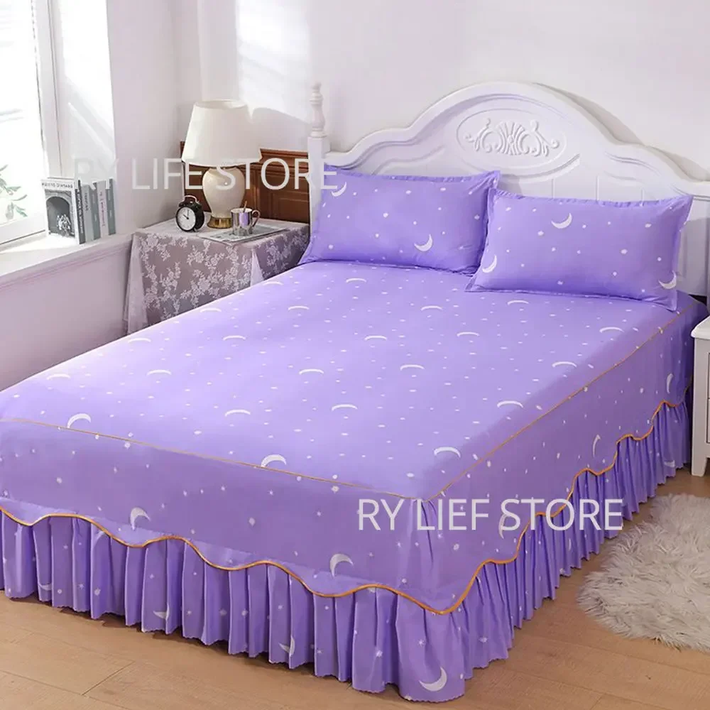 Floral Style Bedspread Double Lace Bed Skirt Single/Queen Size  Skin-friendly Mattress Cover cubrecamas(Pillowcase Need Order) - AliExpress