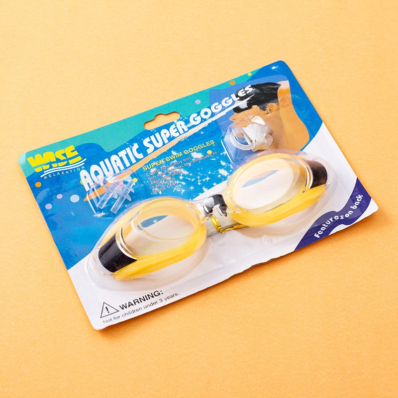 Anti-fog Transparent Swimming Goggles Diving Adult And Children's Goggles Free Nose Clip Earplugs Adjustable Elasticity