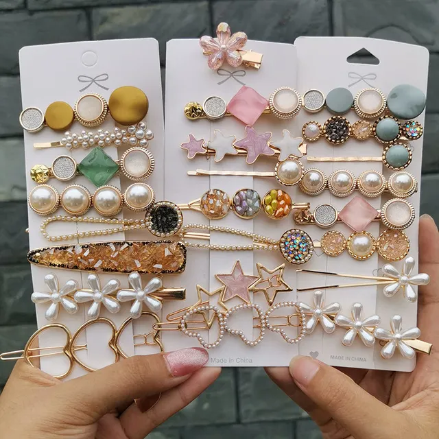 Candy Colors Pearl Hair Clip For Women Korean Hairpin 1