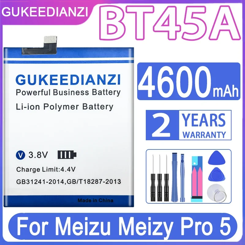 

GUKEEDIANZI Replacement Battery BT45A BT56 4600mAh for Meizu Meizy Pro 5 Pro5 MX5 M5776 Batterij + Track NO