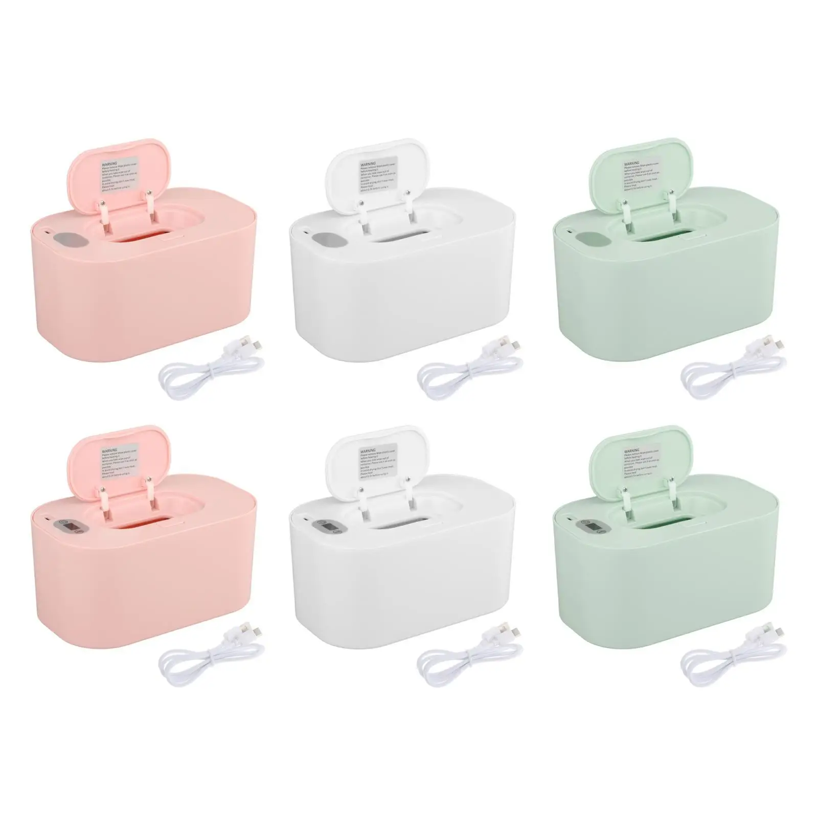LED Display Baby Wipe Warmer Dispenser USB Charge Quick Heating System Wet Wipe Warmer for Travel Car Wet Tissue Household