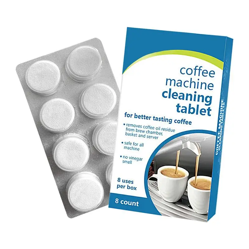 Espresso Machine Cleaning Tablets 8 Count Coffee Maker Pot Descaling & Cleaning Tabs Safe & Effective Descaling Tablets For All