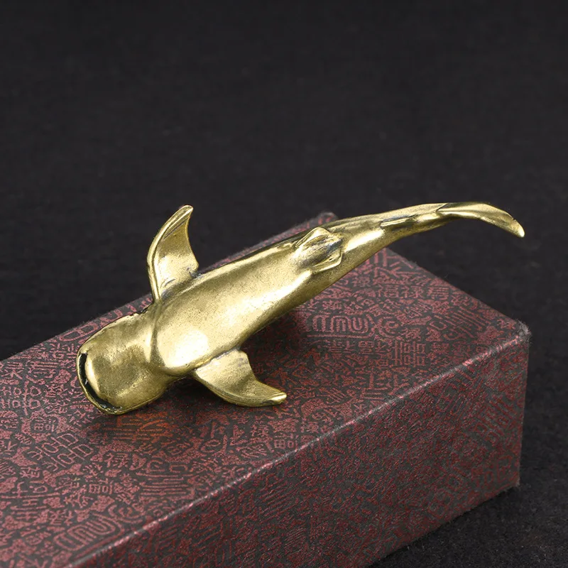 Metal Brass Shark Figurines Vintage Sea Animal Small Statue Desktop Ornaments Office Decorations Crafts Accessories Child Gifts