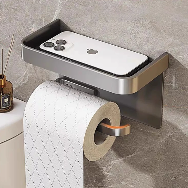 Wall Mounted Stainless Steel Toilet Paper Holder Self Adhesive Bathroom Tissue Roll
