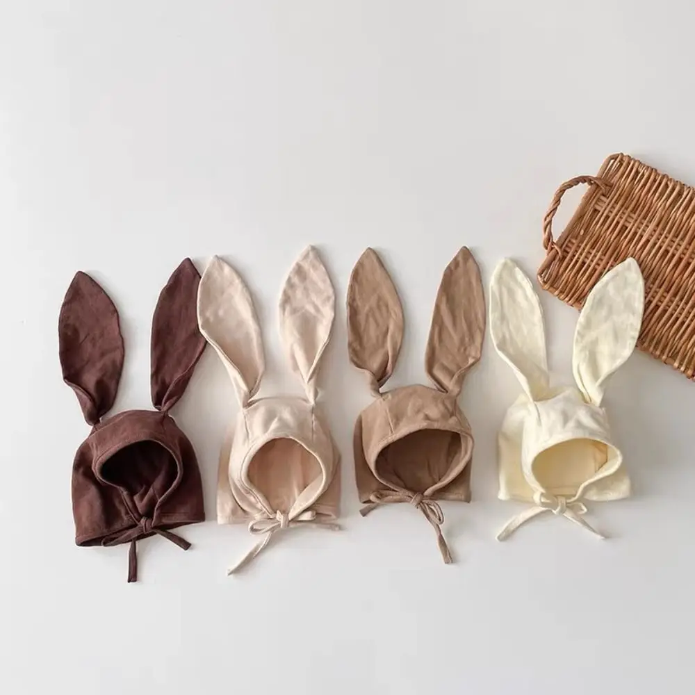 Sweet Cute Thin Baby Rabbit Ear Hat Windproof Cotton Children's Cap Cartoon Pullover Style Toddler Bonnet Cap Autumn