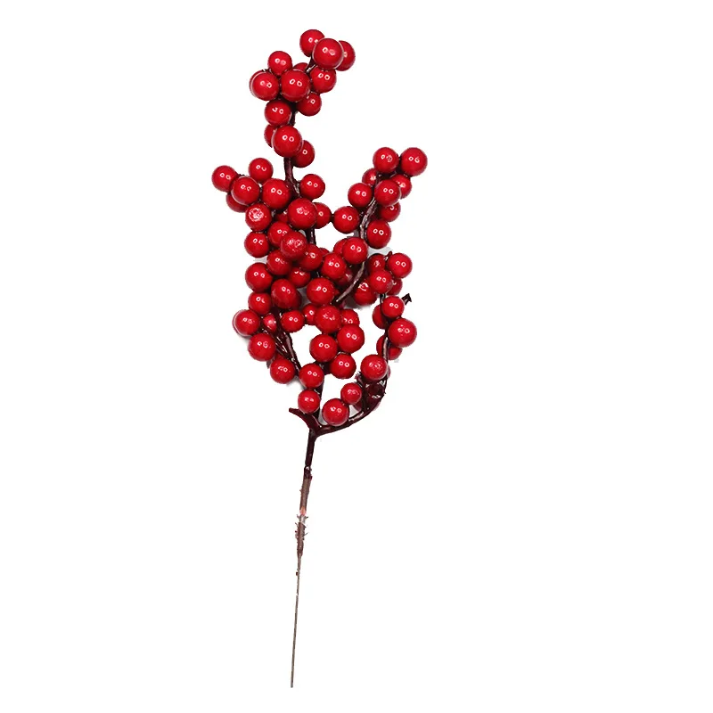 Artificial Berries Christmas Decoration Red Berry Branches for Xmas Tree Party Home Table Ornaments Red Fruit Wreath DIY Gift