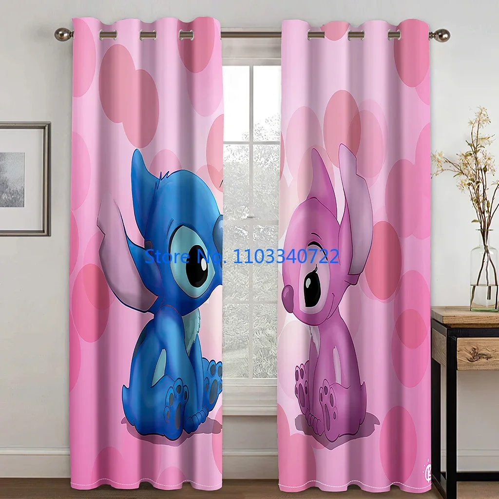 

Anime Big Mouth Stitch Child Window Curtain 184x215cm 3D Print Blackout Curtains Living Room Bedroom Boy Girl Kids Gift