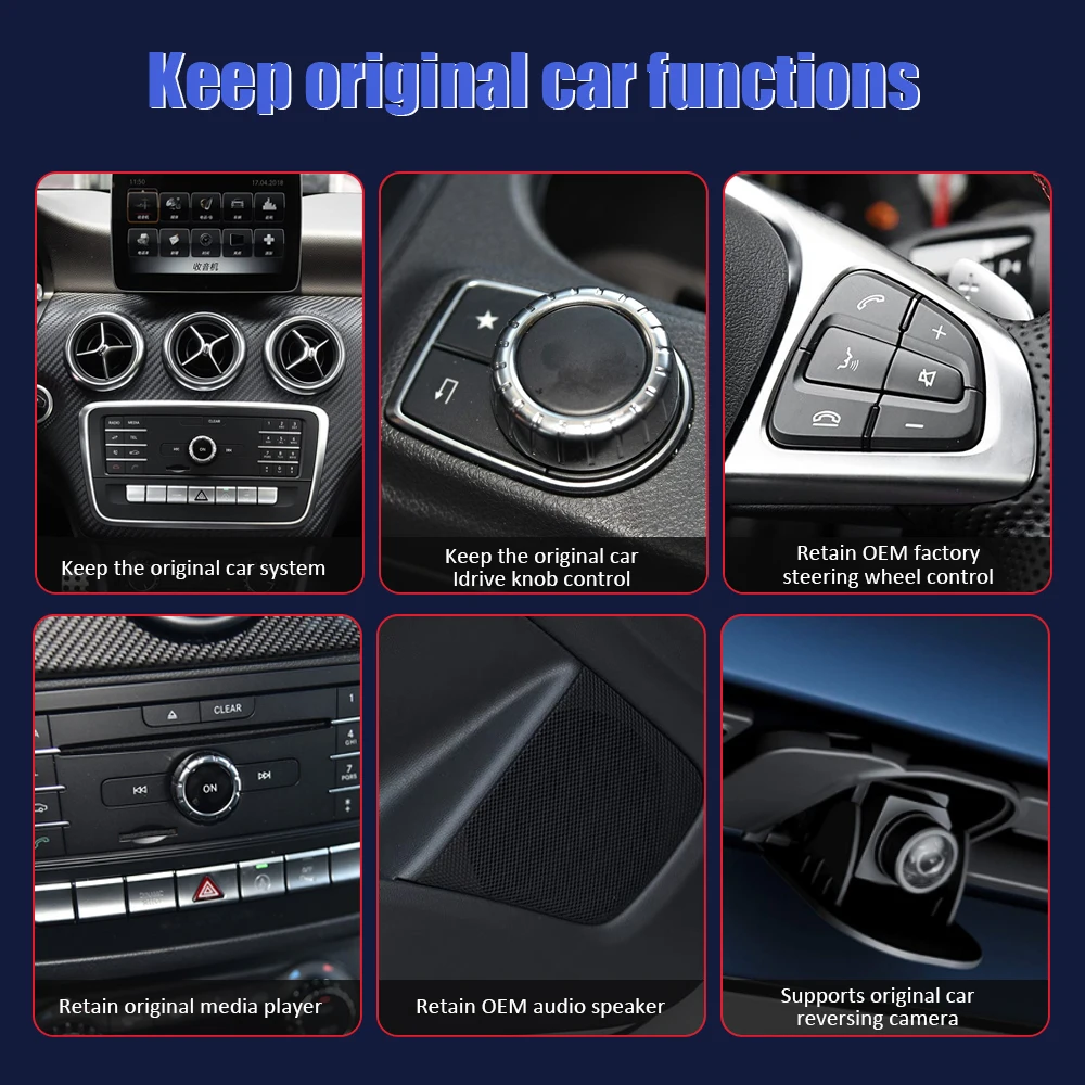 Pantalla Táctil Inalámbrica CarPlay Android Auto de 12.3 Pulgadas 2400*900P para Mercedes Benz ML W166 GL X166 GLE GLS 2012-2018 Sistema NTG4.5/5.0, Sistema Inteligente para Automóvil, Radio Multimedia Inteligente con Bluetooth, Navegación GPS, Autolink, Navi, Mirror Link, AirPlay 6