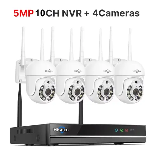 Hiseeu H.265+ 10CH NVR Wireless CCTV Exterior Camera Surveillance System 3/5MP WIFI PTZ IP Camera Set Security Bullet Camera Kit - Image 7