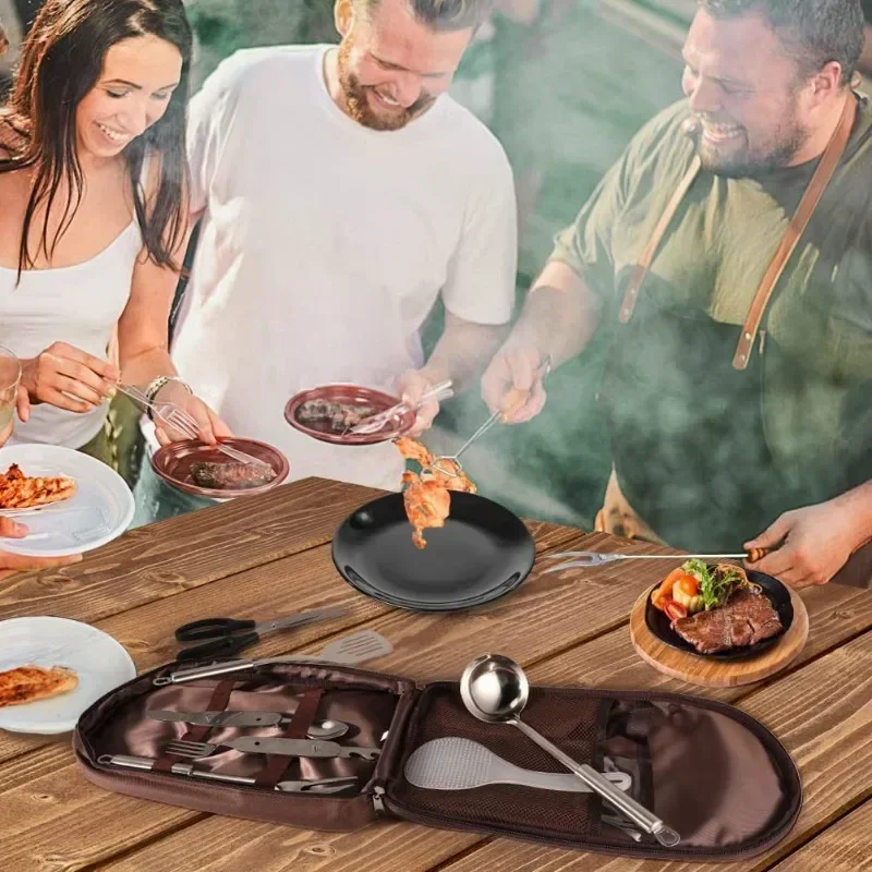 Outdoor Cookware Bag Camping Storage Bag Portable Travel Utensil Bag Cooking Utensil Organizer Storage Pouch (No Tableware)