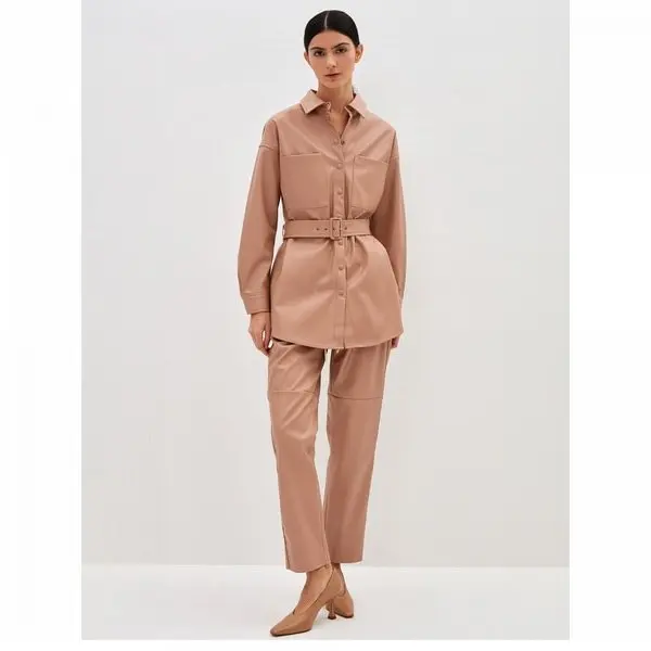 ZARINA Russian brand Melon Fashion Women's pants Trousers trend leather
