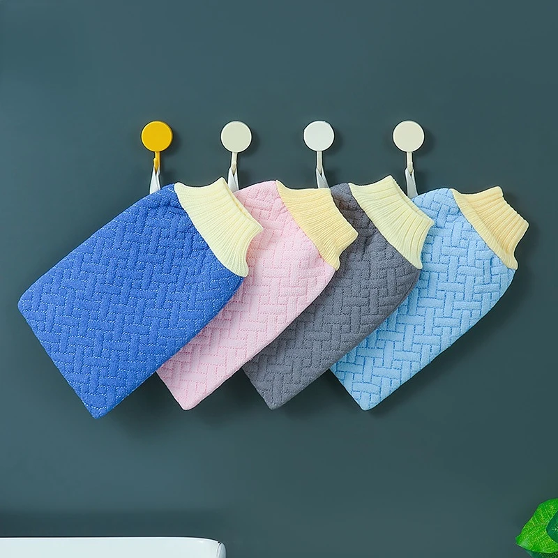 

1pc 3D Double-Sided Bath Towel Scrub Thickened Back Scrubber Exfoliating Scrubbing Glove Bathing Sponges Body Scrubber