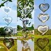 Heart Wind Chime 3D Metal Heart Wind Spinner Hanging Rotatable Heart Wind Spinner Love Spinner For Garden Hanging Ornament 3