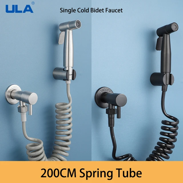 ULA Keran Bidet Baja Tahan Karat Set Penyemprot Bidet Genggam Penyemprot Toilet Keran Bidet Keran Air Dingin Tunggal Tabung Teleskopik 1