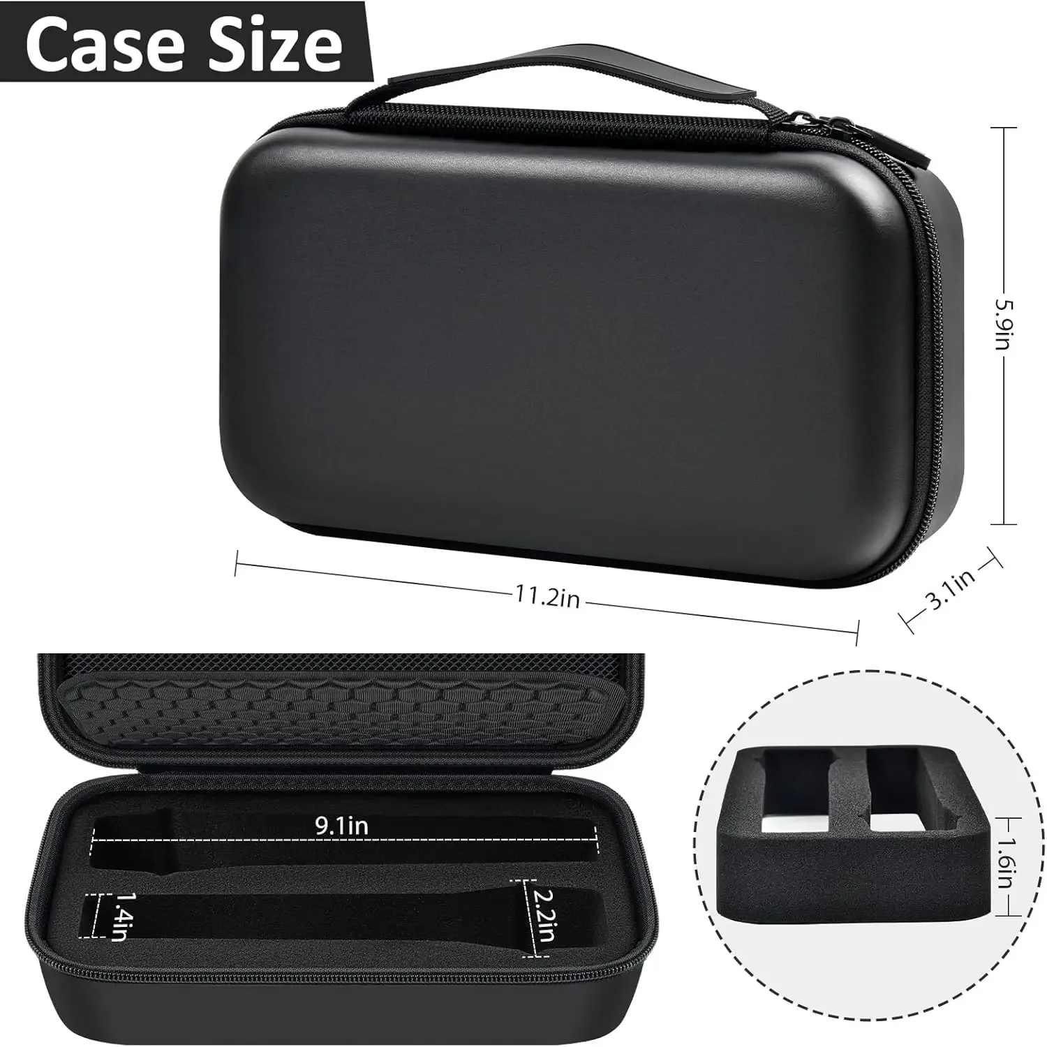 (Case only) Wireless Microphone Case Compatible with JBL Wireless Two Microphone System, Handheld Dual Mic Travel Storage Bag