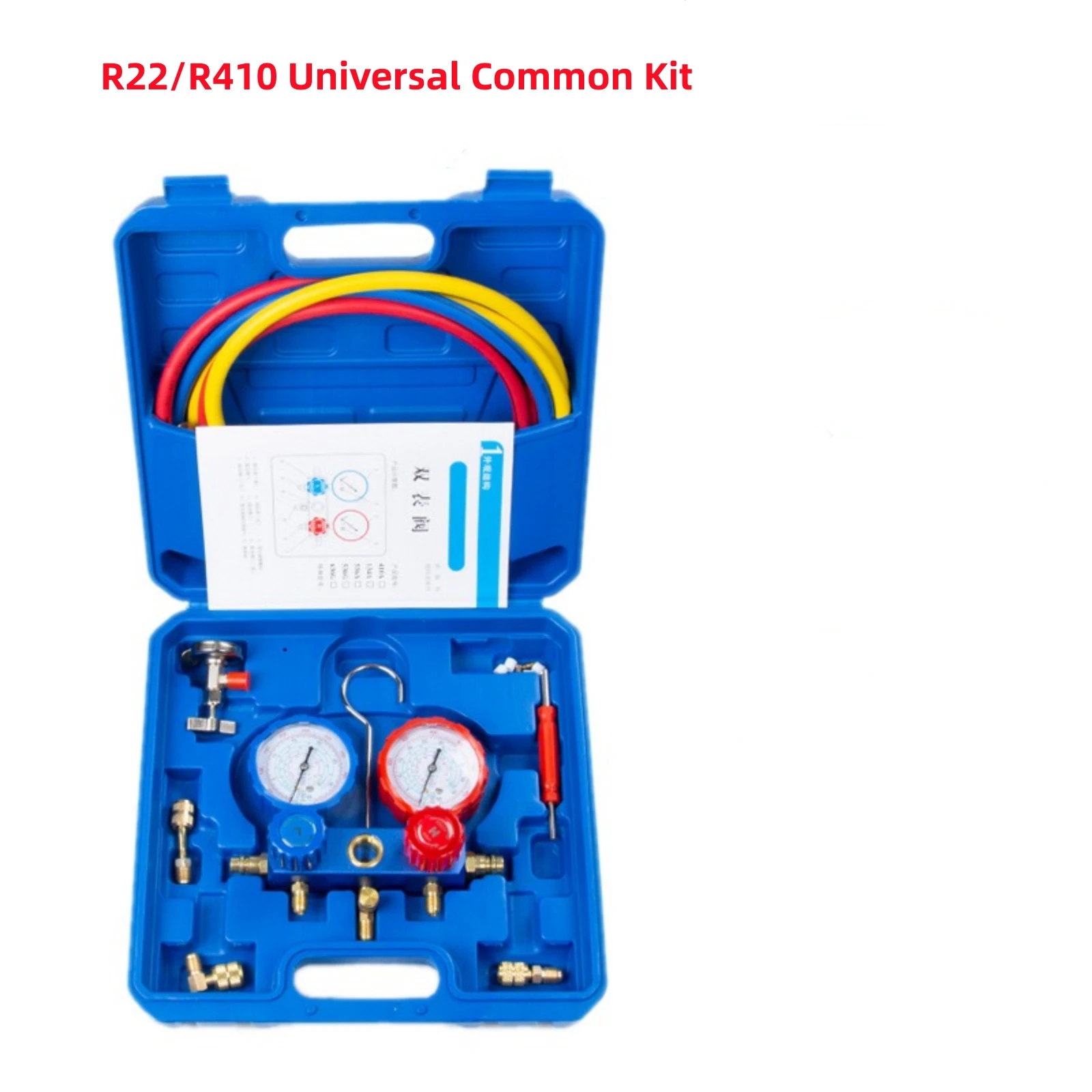 

RV65F automobile A/C fluorinated pressure gauge, R22/R410 universal refrigerant dual gauge valve common kit