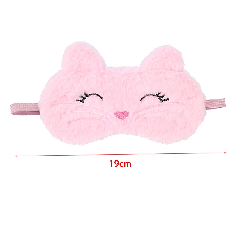 Cute Cartoon Cat Plush Sleep Mask - Comfortable Travel & Home Light Blocker