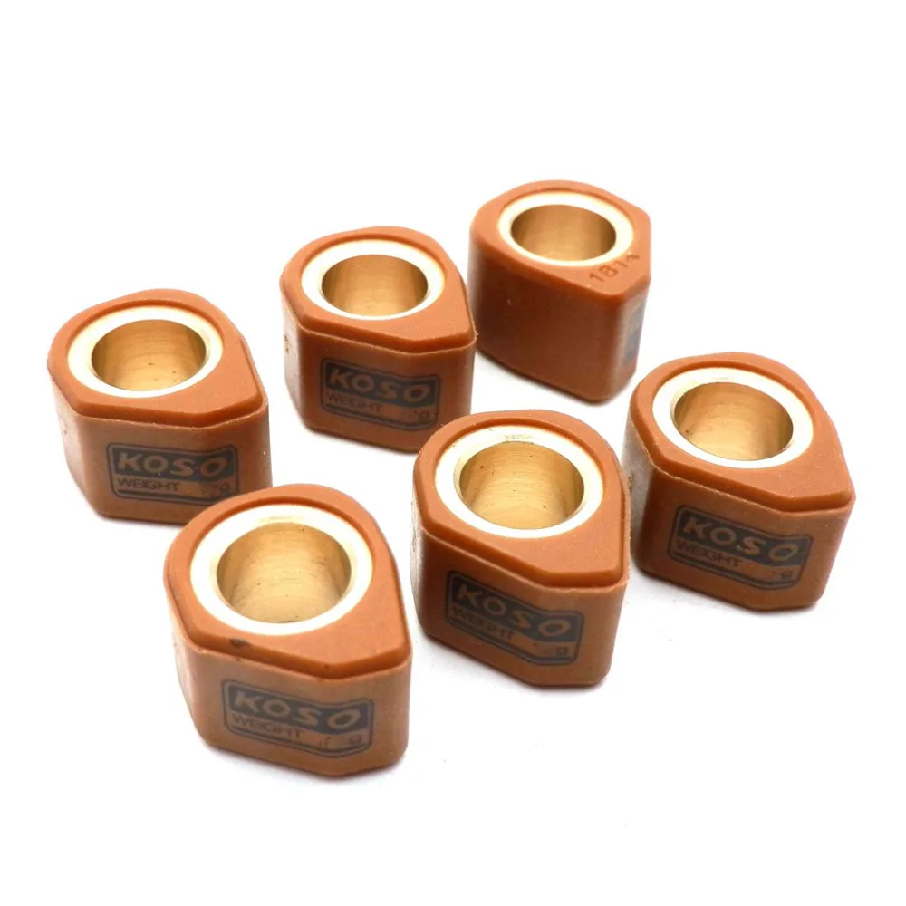 KOSO Performance Variator Weight Rollers Polygon Sliders 18X14mm For GY6 150cc Scooter 12/13/14