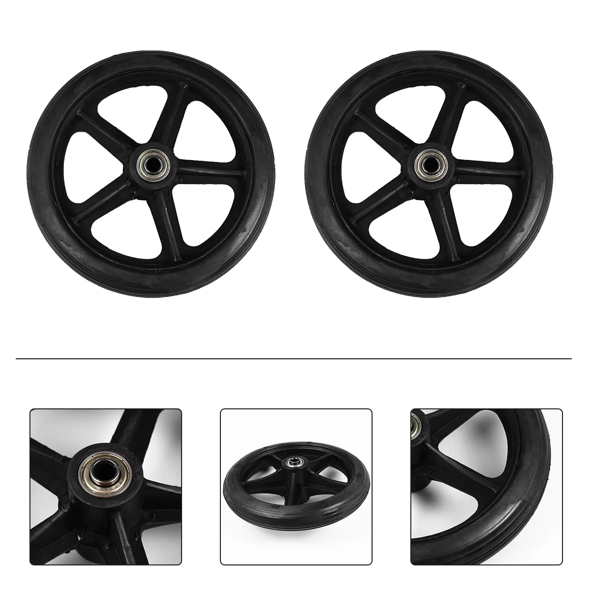 

Walker Wheelchair Front Caster Replacement 7 Inch Tire Rubber Wheelchairs Parts Black
