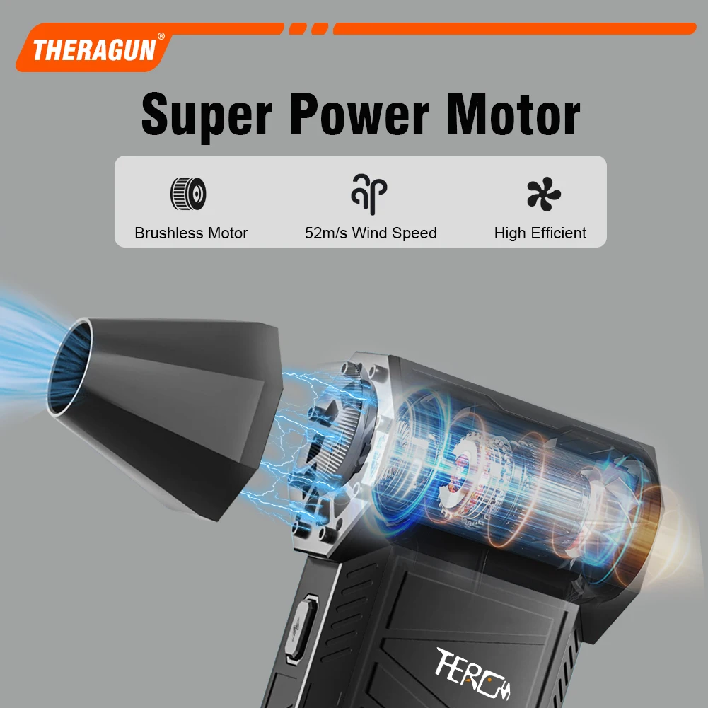 X3Pro 150000RPM Wind Speed 52m/s Portable Mini Turbo Fan Air Duster Electric Vents Fan Handheld Fan