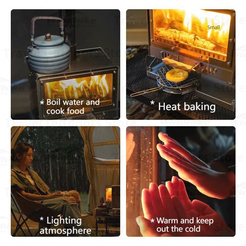 3F UL GEAR Pellet Stove Burner Camping Firewood Furnace Winter Tent Heating  Wood Fire Pit Fireplace Outdoor Cooking Kit Portable - AliExpress