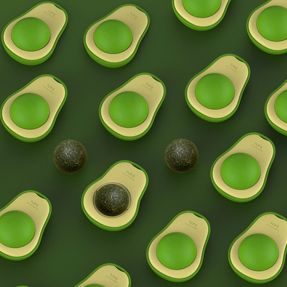 1pcs Catnip Ball Cat Toy Ball Pet Avocado Ball Catnip Toys Healthy Natural Mint Avocado Ball Cleaning Teeth Edible Ball Training