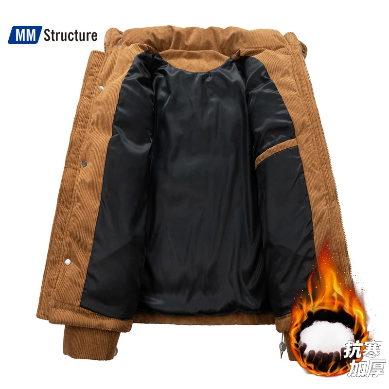 Winter Warm Parkas Men Corduroy Patchwork Military Stand Collar Loose Oversize Warm Cotton Jacket Casual Fashion Brand Coat cotton jacket,parka coat,parkas coat