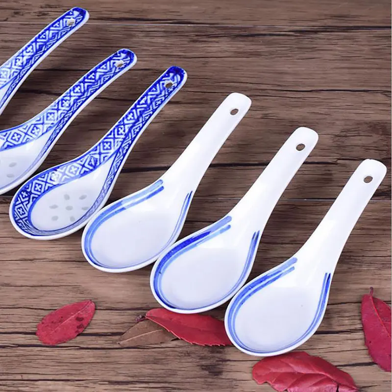 Soup Spoon 1PC Porcelain Ceramics Chinese Style Blue And White for Kitchen Tableware for soup spoon,porcelain spoon