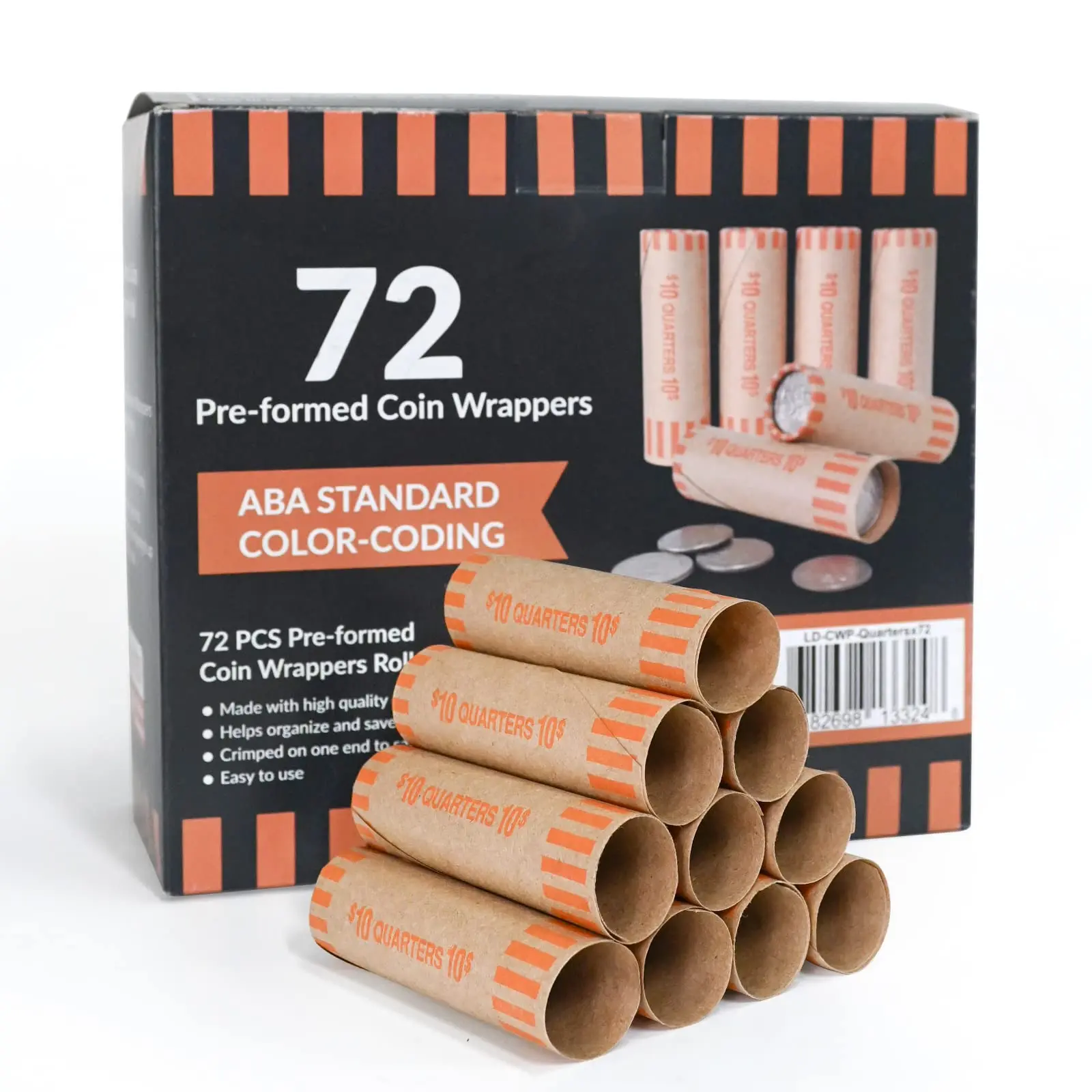 NATURALABEL Preformed Coin Wrappers Rolls-Penny/ Nickel/ Dime/ Quarter/ Dollar Coin Wrappers Sturdy