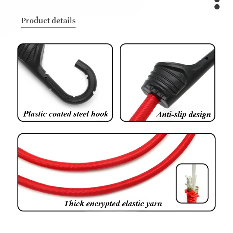 Motorcycle Elastic Luggage Rack With Hooks Adjustable Lashing Elastic Luggage Rope Motorbike Cargo Fixing Belt Bike Accessories