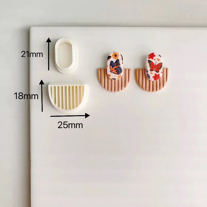 DIY Soft Pottery Earring Molds Ins Style Soft Pottery Earring Clay Mold Handmade Earrings Clay Cutter Ceramic Jewelry Tools Silicone Mold Polymer Clay Cutter