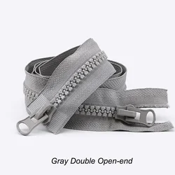 Adjustable Resin Zipper with Double Sliders - 120cm (AP105 - Gray - Double)